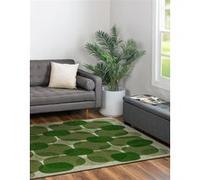 Tapis - Collection Cafe Beneffito - Hedgerow Green - Tapis à Motifs, Finition Artisanale, Tissage en Belgique - Tapis d'intérieur moderne et doux - Rectangulaire - 80 x 150 cm VERT G