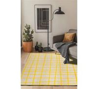 Tapis - Collection Caro Beneffito - Bright Yellow - Tapis à Motifs, Finition Artisanale, Tissage en Belgique - Tapis d'intérieur moderne et doux - Rectangulaire - 80 x 150 cm Jaune G