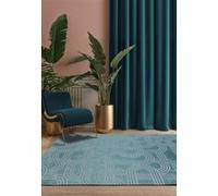 Tapis - Collection Disco Beneffito - Blue Glow - Tapis à Motifs, Finition Artisanale, Tissage en Belgique - Tapis d'intérieur moderne et doux - Rectangulaire - 170 x 240 cm BLEU G