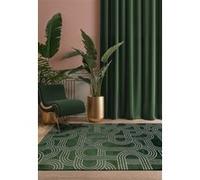 Tapis - Collection Disco Beneffito - Green Dream - Tapis à Motifs, Finition Artisanale, Tissage en Belgique - Tapis d'intérieur moderne et doux - Rectangulaire - 140 x 200 cm VERT G