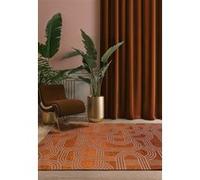 Tapis - Collection Disco Beneffito - Red Pepper - Tapis à Motifs, Finition Artisanale, Tissage en Belgique - Tapis d'intérieur moderne et doux - Rectangulaire - 80 x 150 cm ROUGE G