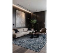 Tapis - Collection Heris Beneffito - Deep Blue - Tapis à Motifs, Finition Artisanale, Tissage en Belgique - Tapis d'intérieur moderne et doux - Rectangulaire - 240 x 340 cm BLEU G