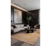 Tapis - Collection Heris Beneffito - Golden Wall - Tapis à Motifs, Finition Artisanale, Tissage en Belgique - Tapis d'intérieur moderne et doux - Rectangulaire - 140 x 200 cm GOLD G