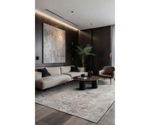 Tapis - Collection Heris Beneffito - Mouse Hair - Tapis à Motifs, Finition Artisanale, Tissage en Belgique - Tapis d'intérieur moderne et doux - Rectangulaire - 80 x 150 cm GRIS G