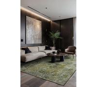 Tapis - Collection Heris - Olive - Tapis à Motifs, Finition Artisanale, Tissage en Belgique - Tapis d'intérieur moderne et doux - Rectangulaire -