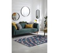 Tapis - Collection Ikat Beneffito - Blue Duck - Tapis d'intérieur moderne et doux - Rectangulaire - 80 x 150 cm BLEU G