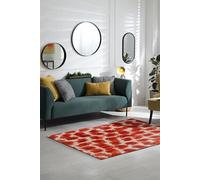 Tapis - Collection Ikat - Orange blood - Tapis d'intérieur moderne et doux - Rectangulaire - 240 x 340 cm