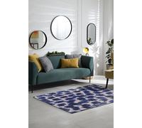 Tapis - Collection Ikat - Ultramarine - Tapis d'intérieur moderne et doux - Rectangulaire - 140 x 200 cm