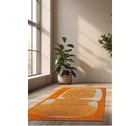 Tapis - Collection Poum Poum - Orange Cocktail - Tapis d'intérieur moderne et doux - Rectangulaire - 140 x 200 cm