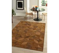 Tapis - Collection Rondo - Amber - Tapis à Motifs, Finition Artisanale, Tissage en Belgique - Tapis d'intérieur moderne et doux - Rectangulaire -