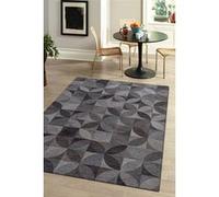 Tapis - Collection Rondo Beneffito - Charcoal - Tapis à Motifs, Finition Artisanale, Tissage en Belgique - Tapis d'intérieur moderne et doux - Rectangulaire - 240 x 340 cm MARRON G