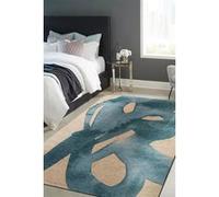 Tapis - Collection Swing Beneffito - Lagoon Blue - Tapis à Motifs, Finition Artisanale, Tissage en Belgique - Tapis d'intérieur moderne et doux - Rectangulaire - 140 x 200 cm BLEU G