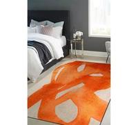 Tapis - Collection Swing Beneffito - Orangeade - Tapis à Motifs, Finition Artisanale, Tissage en Belgique - Tapis d'intérieur moderne et doux - Rectangulaire - 140 x 200 cm ORANGE G