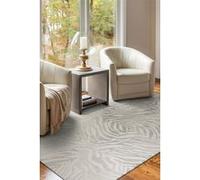 Tapis - Collection Zebra Beneffito - Snow Cloud - Tapis à Motifs, Finition Artisanale, Tissage en Belgique - Tapis d'intérieur moderne et doux - Rectangulaire - 140 x 200 cm BLANC G
