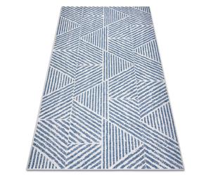 Tapis COLOR 47176360 SISAL lignes triangles zigzag beige / bleu 60x110 cm