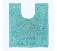 Tapis contour WC en coton 50 x 55 cm - Bleu aqua