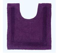 Tapis contour WC en coton - HOMESCAPES - 50 x 55 cm - Prune