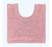 Tapis contour WC en coton - HOMESCAPES - 50 x 55 cm - Rose poudré