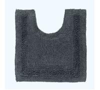 Tapis contour WC en coton - HOMESCAPES - Gris - Rectangulaire - 50 x 55 cm - Uni - Contemporain - Lavable