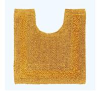 Tapis contour WC en coton - HOMESCAPES - Jaune moutarde - Rectangulaire - 50 x 55 cm - Uni - Contemporain