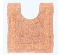 Tapis contour WC en coton - HOMESCAPES - Rectangulaire - 50 x 55 cm - Pêche