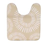 TAPIS CONTOUR WC MICROFIBRE IMPRIME 45X50 CM - ETHNIC SPIRALS - Tendance
