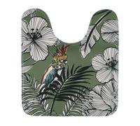 TAPIS CONTOUR WC MICROFIBRE IMPRIME 45X50 CM - JUNGLE FEVER KAKI - Tendance
