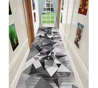 Tapis Couloir Antidérapant Lavable Moderne Géométrique Fin 0.6cm,0.8m x 4m | Tapis de couloir fin 0.6cm lavable avec envers antidérapant et motif géométrique moderne pour intérieur