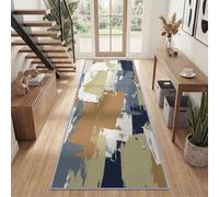 Tapis Couloir Long 40 x 120 cm Abstrait Blocs Couleur Lavable Machine Tapis | Graffiti Texture Usée Tapis De Passage Antiderapant Doux Poil Ras, Paillasson Cuisine Salle A Manger Chambre