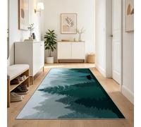 Tapis Couloir Long Doux Antidérapant 80 x 180 cm, Nordique Minimaliste Forêt Plante Animal Tapis de Cuisine Antidérapant et Lavable en Machine, Foncé Doux Tapis de Passage pour Entrée, Chambre