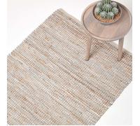 Tapis cuir Madras couleur naturelle 90 x 150 cm