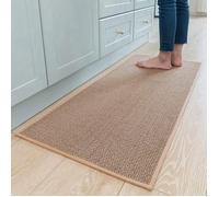 Tapis Cuisine Antidérapant 43x150 cm - Tapis Absorbant et Lavable Style Tissé Beige - pour Devant d'Évier, Entrée et Couloir