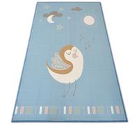 TAPIS d`enfant LOKO Petit Oiseau bleu antidérapant 120x170 cm