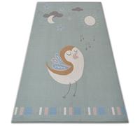 TAPIS d`enfant LOKO Petit Oiseau vert antidérapant 120x170 cm