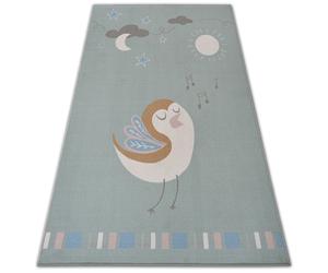 TAPIS d`enfant LOKO Petit Oiseau vert antidérapant 120x170 cm