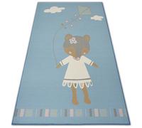 TAPIS d`enfant LOKO Petite Souris bleu antidérapant 120x170 cm