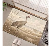 Tapis d’entrée intérieur - paillasson Lavable à Motifs d'animaux | Tapis antidérapant pour entrée, Cuisine ou Chambre, paillasson rectangulaire Herbes sauvages sur la plage des Herons, 45 x 75 cm