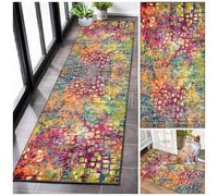 Tapis d Entree Interieur Tapis de Cuisine Devant Evier Tapis de Passage Couloir Tapis Sol Antidérapant Tapis Lavable en Machine Rectangulaire Tapis de Couloir au Metre Pour Salon Bureau 50 x 140 cm