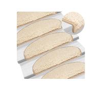 Tapis d escalier 10 pcs 65x21x4 cm Crème