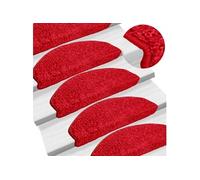 Tapis d escalier 10 pcs 65x21x4 cm Rouge