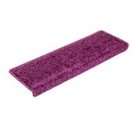 Tapis d’Escalier 10 Pieces 65 x 21 x 4 cm Violet Tissu Aiguilleté | Tissu aiguilleté isolant, lavable, pliable, rubans adhésifs double face, bord rectangulaire, usage intérieur