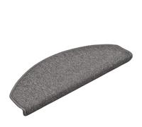 Tapis d’Escalier 15 Pièces 65 x 24 x 4 cm Gris Foncé dérapant PP Tufté | Lavable, bande adhésive intégrée, insonorisant, demi-rond, emballage rouleau pratique