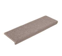Tapis d’escalier 15 Pieces 65x21x4 cm Marron Clair PP Tufté | PP tufté, lavable, pliable, adhésif double face, dérapant, isolant phonique, chaleureux