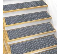 Tapis D’Escalier Antidérapants 15 Pièces 20x76 cm, Repositionnables Lavables, Dos TPE, Gris Foncé Pour Marches Bois Intérieur