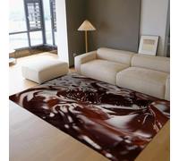 Tapis d’Espace 200x280cm Rugs Lavable Chocolat Noir à Texture Liquide tourbillonnante Rugs Brun Riche décoration de Cuisine Moderne Tapis antidérapant Fin pour Boulangerie et café