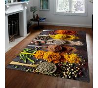 Tapis d’Espace 60x120cm Rugs Lavable Grand Épices antidérapantes et ustensiles Rugs à Poil Bas pour Salon Chambre Salle à Manger Tapis Cuisinier Cuisine d’intérieur