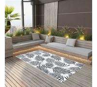 vidaXL Tapis d'extérieur décoratif Blanc/Noir 190x290 cm PP