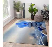 Tapis d’orchidée 160x220cm Rugs lavables Pierres de Fleurs Bleues Souple Rugs intérieur Moderne à Poil Bas Fleur Tapis intérieur pour Salon Chambre Salle à Manger
