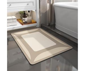 Tapis de Baignoire Diatomite, Grande Taille, Antidérapant, Absorbant, Tapis Vaisselle, pour la Salle de Bains, la Cuisine, l'entrée(Beige,45x75cm)