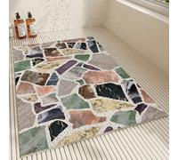 Tapis de bain 100x120 cm, tapis de douche antidérapant en PVC avec trou de drainage, idéal pour les zones humides